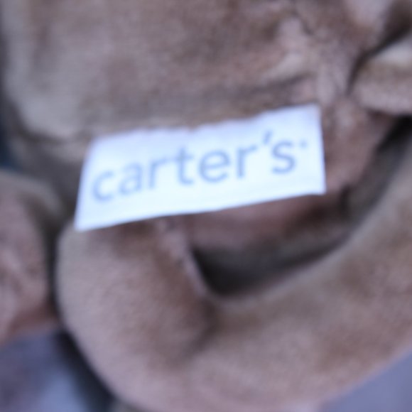 Carter's MONKEY‎ 10" Floppy Lovey Animal Plush Toy Stuffed Brown Tan Green Bow - Picture 5 of 5